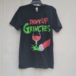 Drink up grinches Christmas holiday tshirt size small